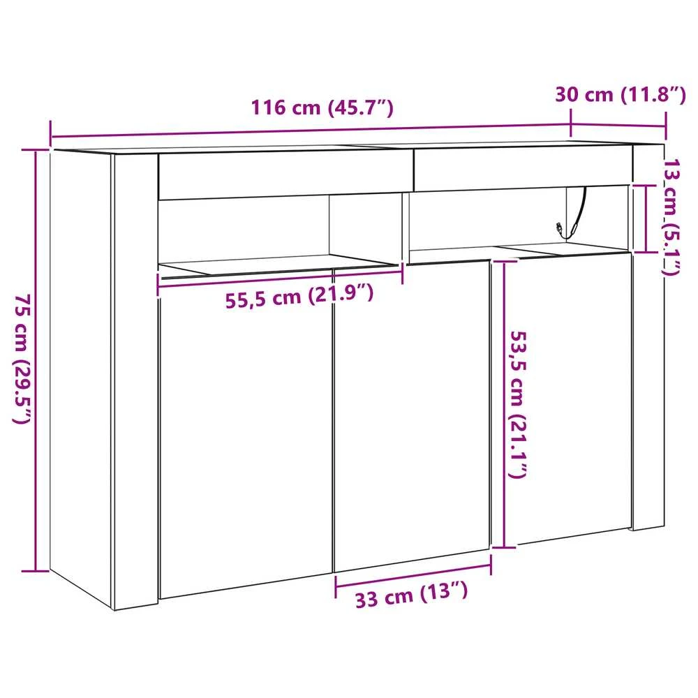 Kabalas Juoda 116 x 30 x 75 cm Apdirbta mediena