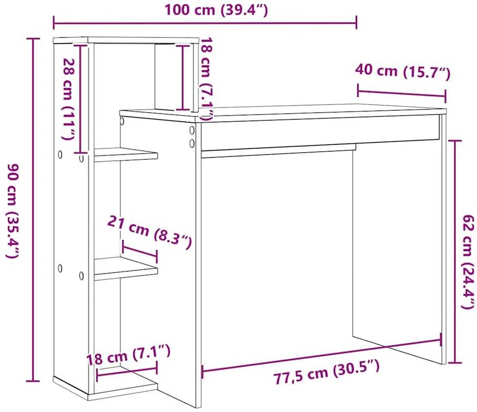 Stalas Amatininkų ąžuolas Apdirbta mediena 100 x 40 x 90 cm