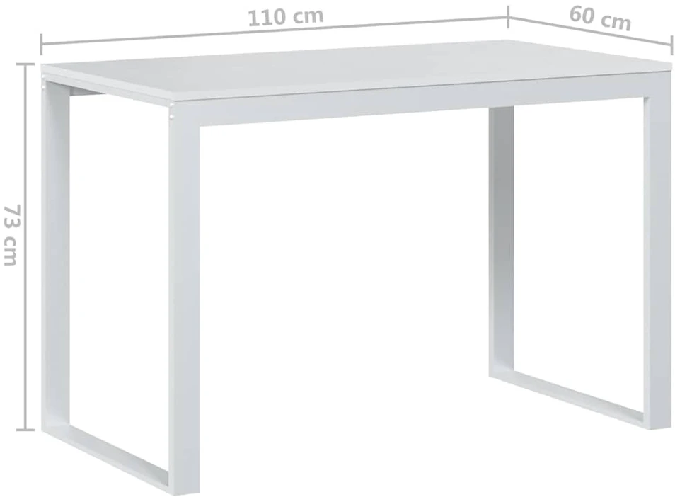 Kompiuterio stalas, baltos spalvos, 110x60x73cm, MDP
