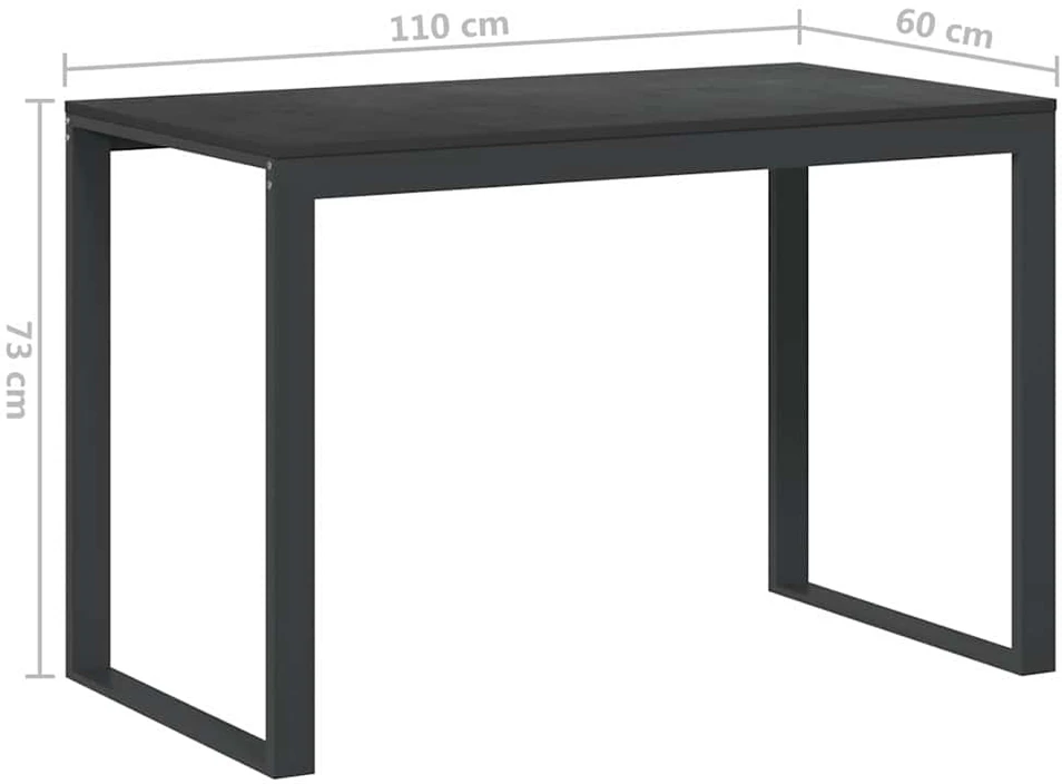 Kompiuterio stalas, juodos spalvos, 110x60x73cm, MDP