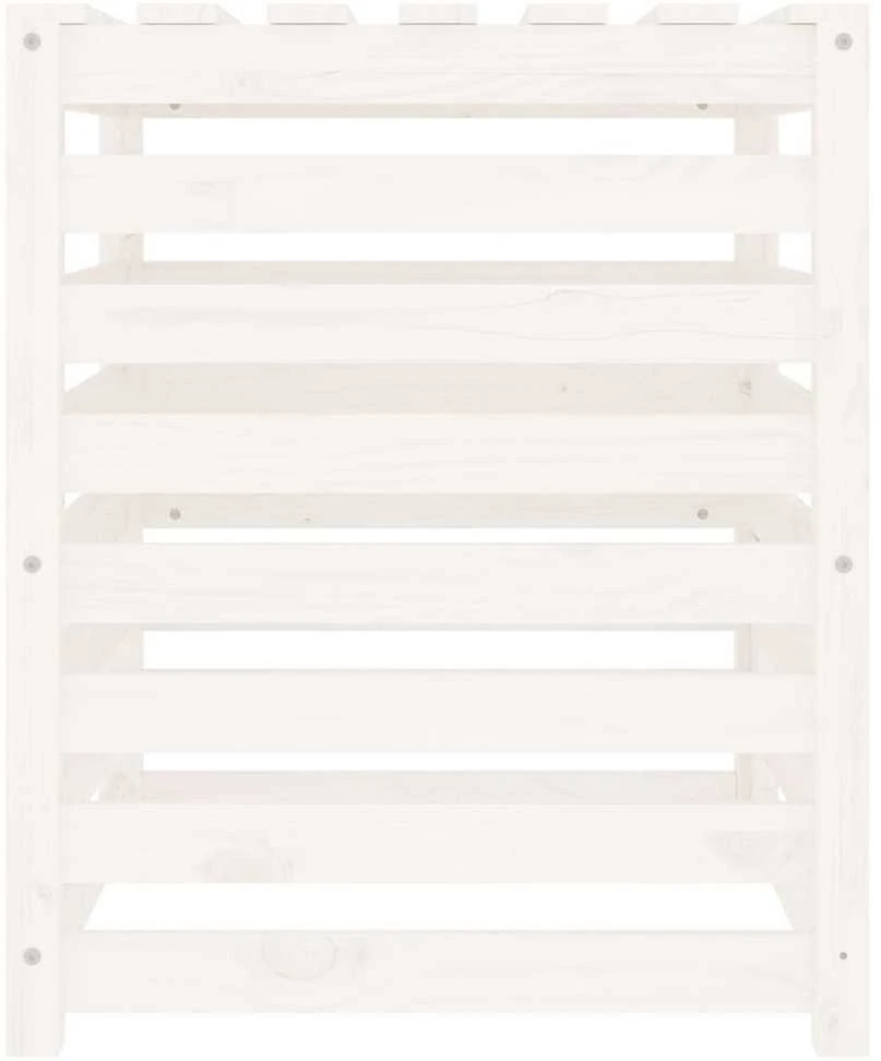 Komposto dėžė, balta, 63,5x63,5x77,5cm, pušies medienos masyvas