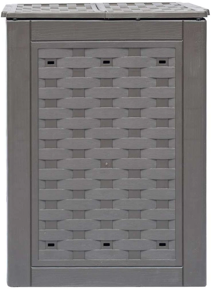 Komposto dėžė, ruda, 60x60x83cm, ratano imitacijos plastikas