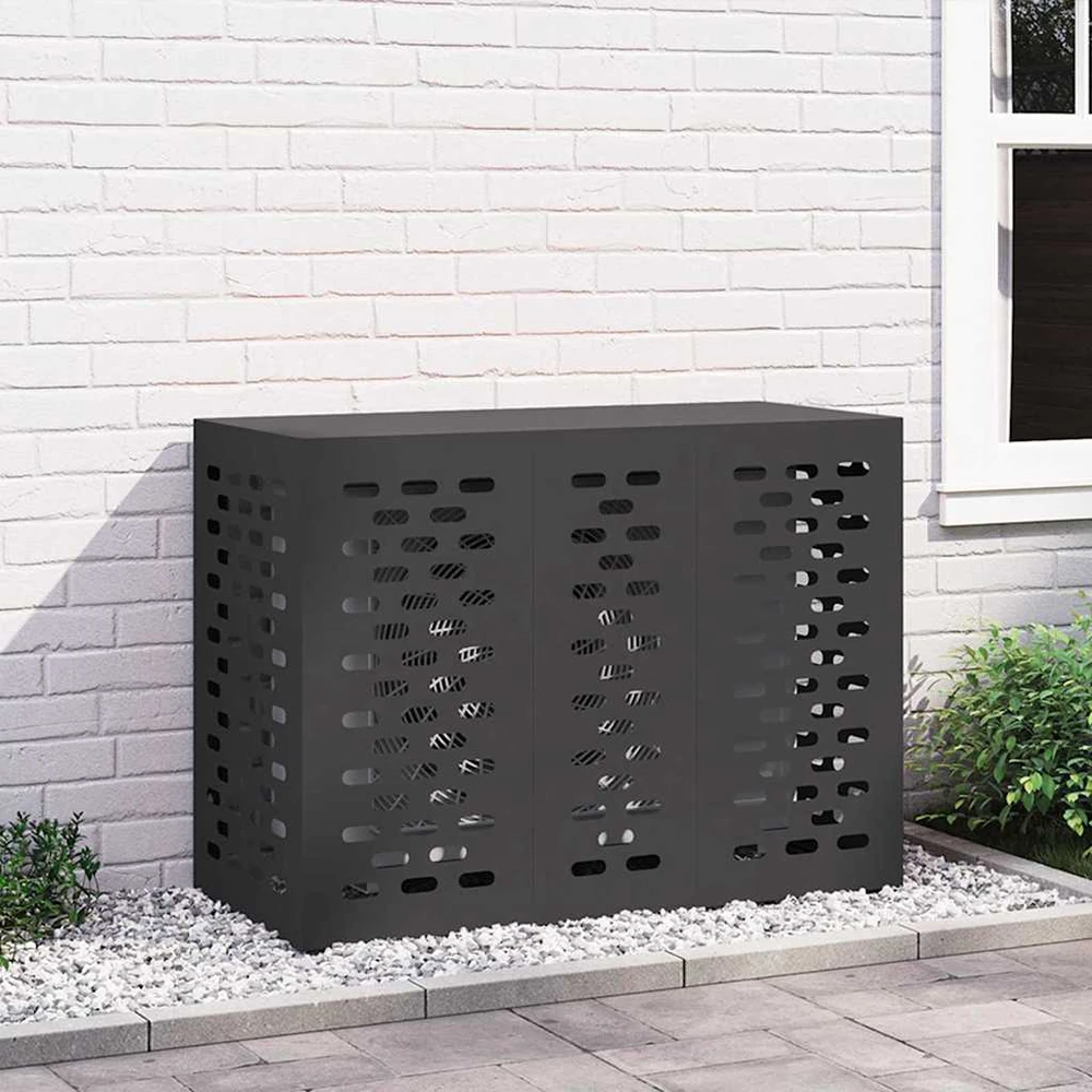 Kondicionierių uždangalas Juoda 110 x 50 x 80 cm Plienas