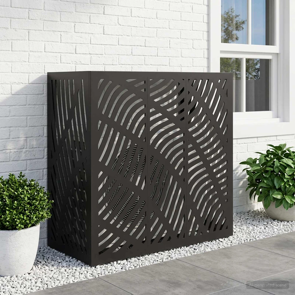 Kondicionierių uždangalas Juoda 110 x 50 x 105 cm Plienas