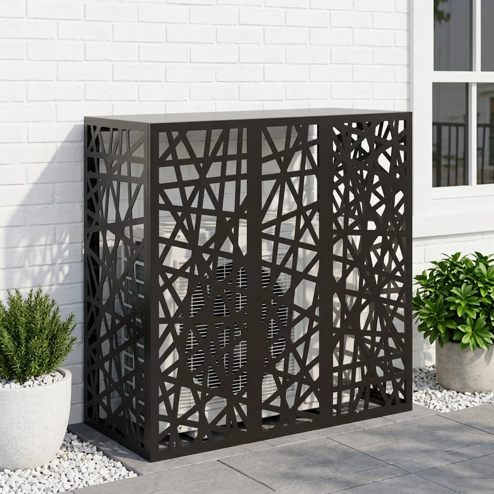 Kondicionierių uždangalas Juoda 110 x 50 x 105 cm Plienas