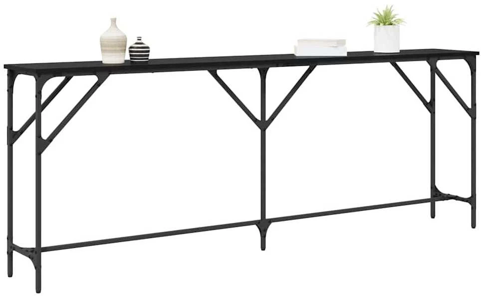Konsolinis stalas juoda ąžuolo 200 x 29 x 75 cm