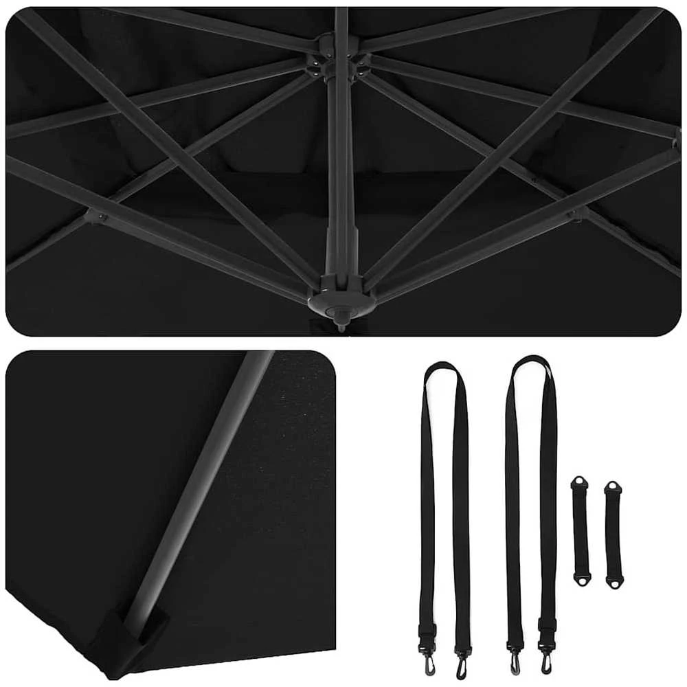 Roma Parasol Juoda 286 x 284 x 265 cm Aliuminis ir poliesteris
