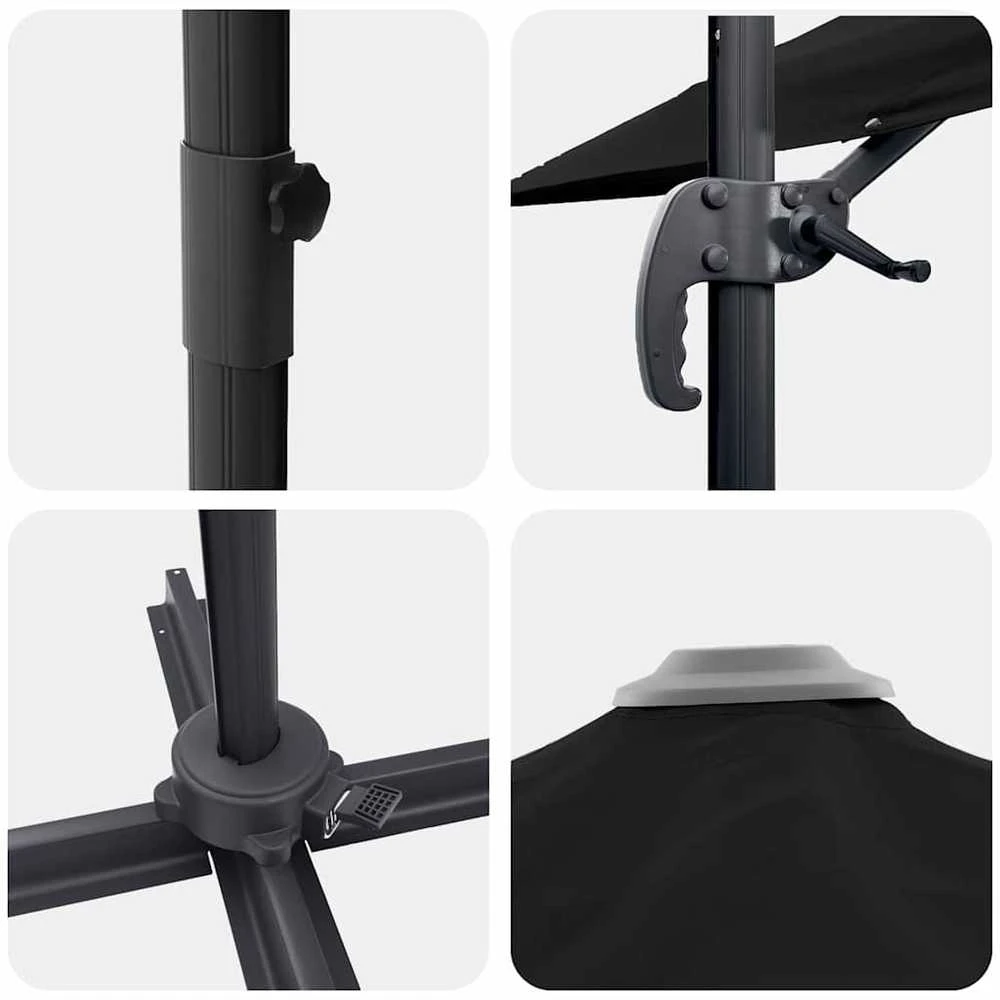 Roma Parasol Juoda 286 x 284 x 265 cm Aliuminis ir poliesteris