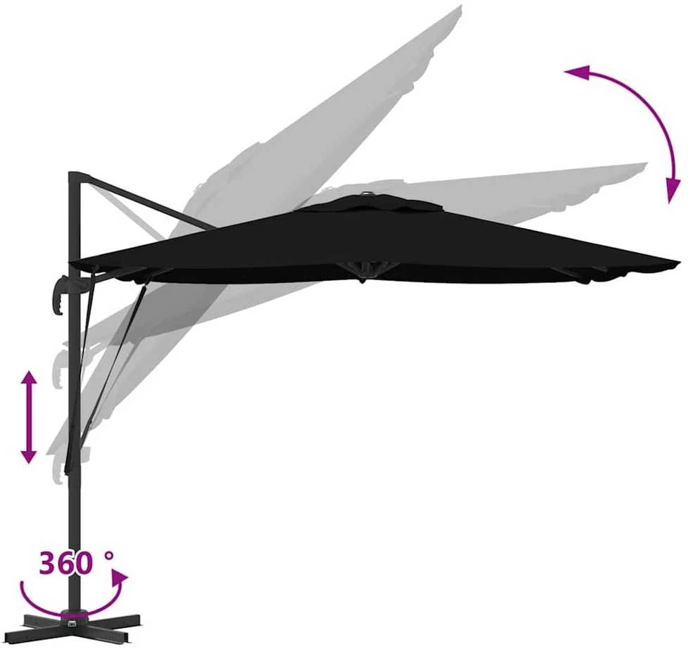 Roma Parasol Juoda 286 x 284 x 265 cm Aliuminis ir poliesteris
