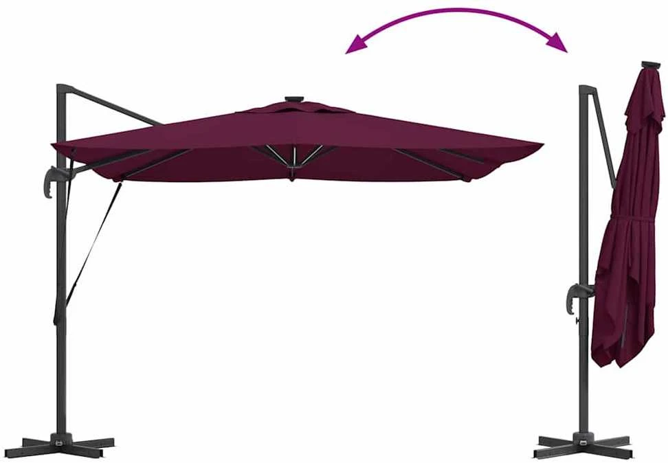 Skėtis nuo saulės Bordo raudona 286 x 284 x 270 cm