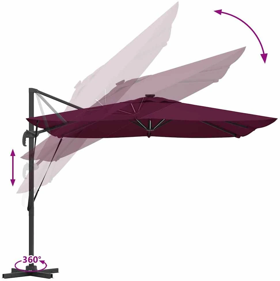 Skėtis nuo saulės Bordo raudona 286 x 284 x 270 cm