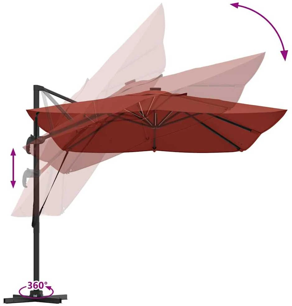 Skėtis nuo saulės 352 x 251 x 265 cm Poliesteris ir aliuminis