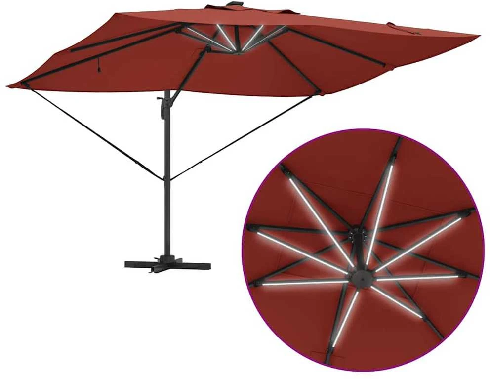 Skėtis nuo saulės 352 x 251 x 265 cm Poliesteris ir aliuminis
