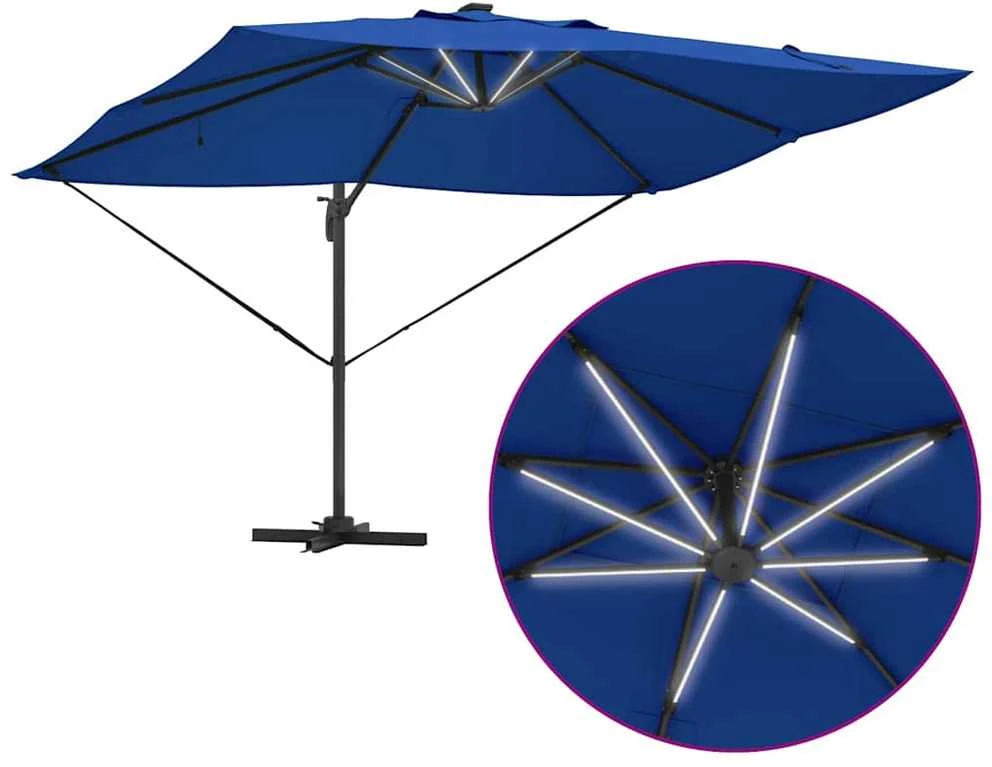 Skėtis nuo saulės 352 x 251 x 265 cm Poliesteris ir aliuminis