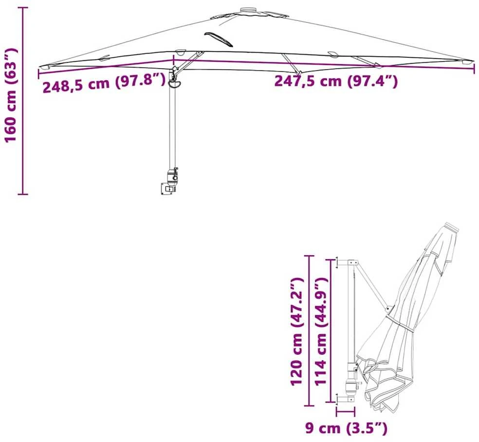 Sodo skėtis Terakotos 248,5 x 247,5 x 160 cm