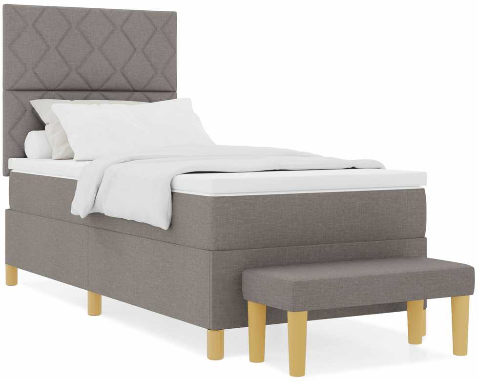 Kiemas lova su pagalve Tortora 190 x 90 cm audinys