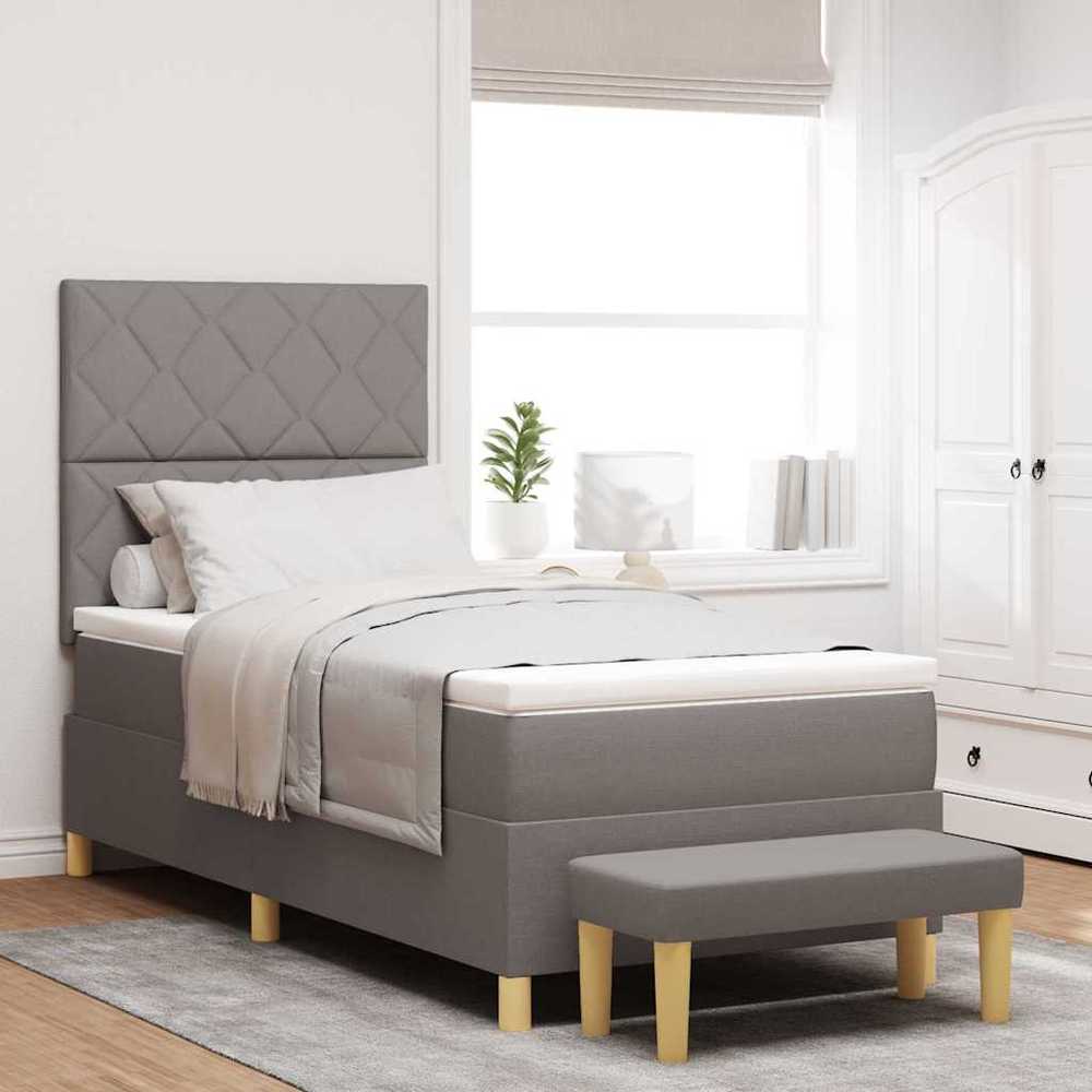 Kiemas lova su pagalve Tortora 190 x 90 cm audinys