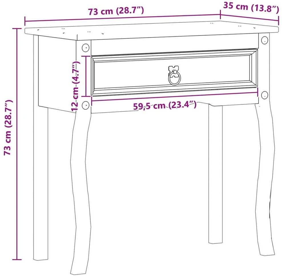 Konsolės stalas Balta 73 x 35 x 73 cm Kietos pušies mediena