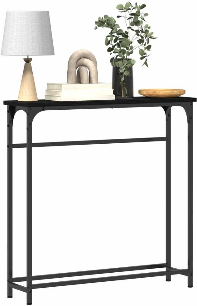 Konsolinis stalas Juodas ąžuolas 75 x 19,5 x 75 cm