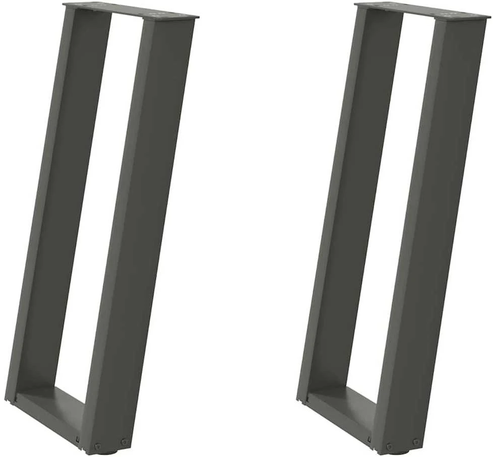 Konsolinio stalo kojelės, U formos, 2 vnt., antracito spalvos, 28x(72-73) cm, plienas