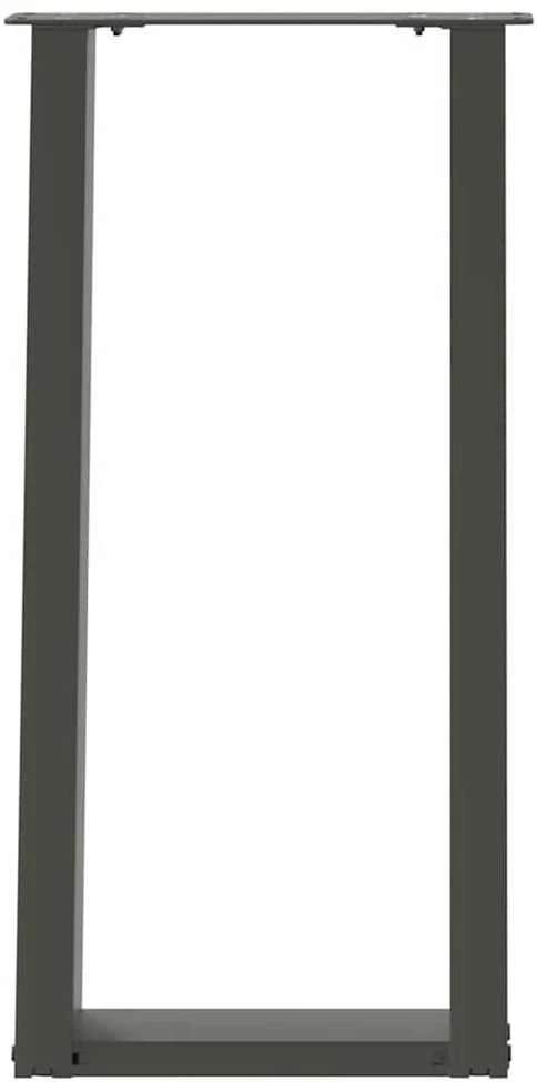 Konsolinio stalo kojelės, U formos, 2 vnt., antracito spalvos, 28x(72-73) cm, plienas
