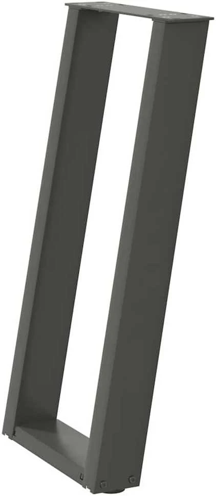 Konsolinio stalo kojelės, U formos, 2 vnt., antracito spalvos, 28x(72-73) cm, plienas