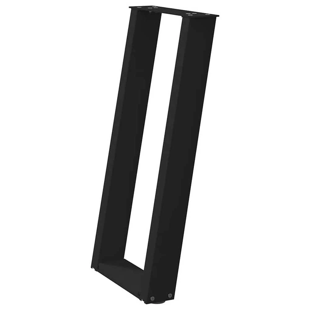 Konsolinio staliuko kojelės, U formos, 2 vnt., juodos, 38x(72-73) cm, plienas