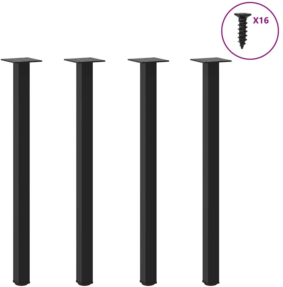 Konsolinio stalo kojelės, 4 vnt., juodos, 72-74 cm, plienas