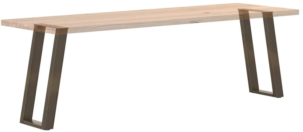 Konsolinio stalo kojelės, U formos, 2 vnt., natūralus plienas, 38x(72-73) cm, plienas