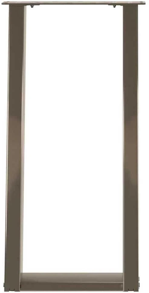 Konsolinio stalo kojelės, U formos, 2 vnt., natūralus plienas, 38x(72-73) cm, plienas