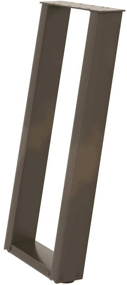 Konsolinio stalo kojelės, U formos, 2 vnt., natūralus plienas, 38x(72-73) cm, plienas