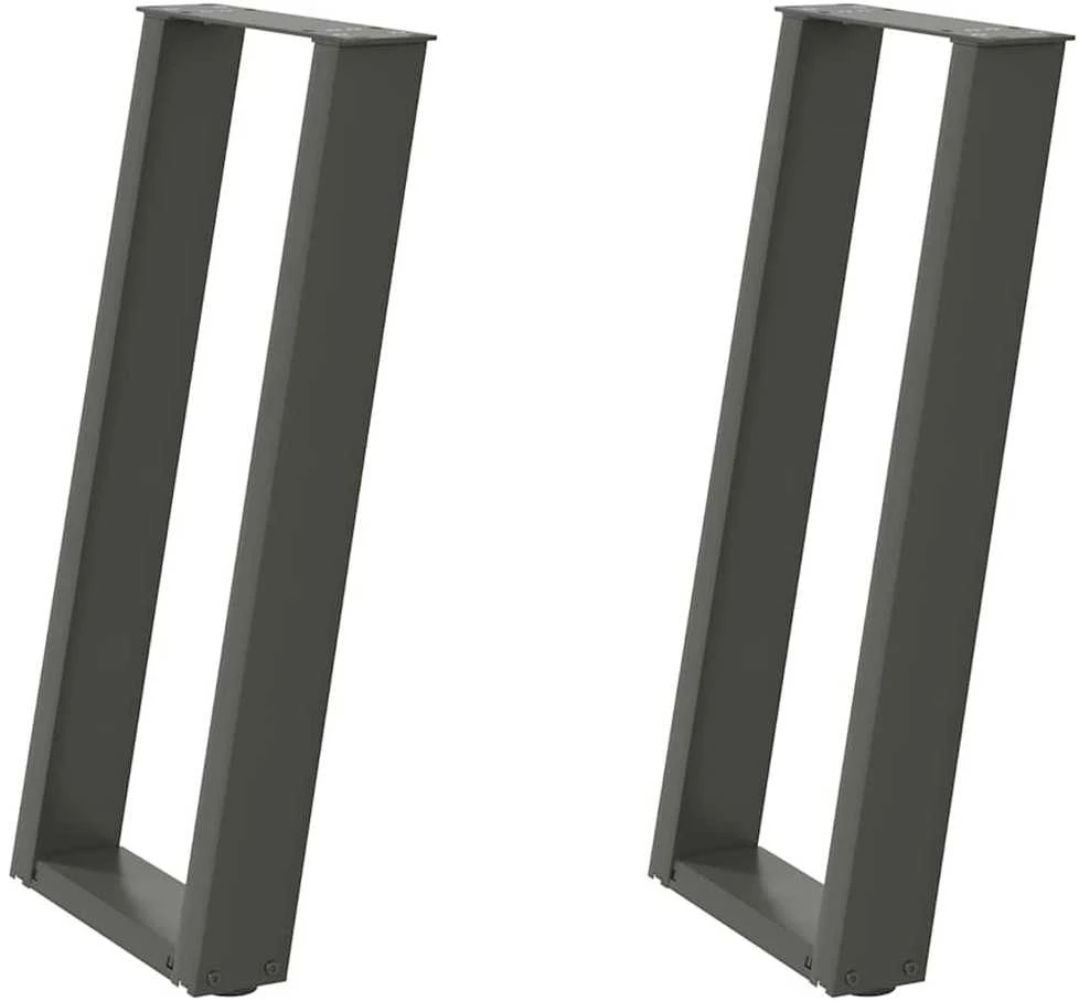 Konsolinio stalo kojelės, U formos, 2 vnt., antracito spalvos, 28x(72-73) cm, plienas