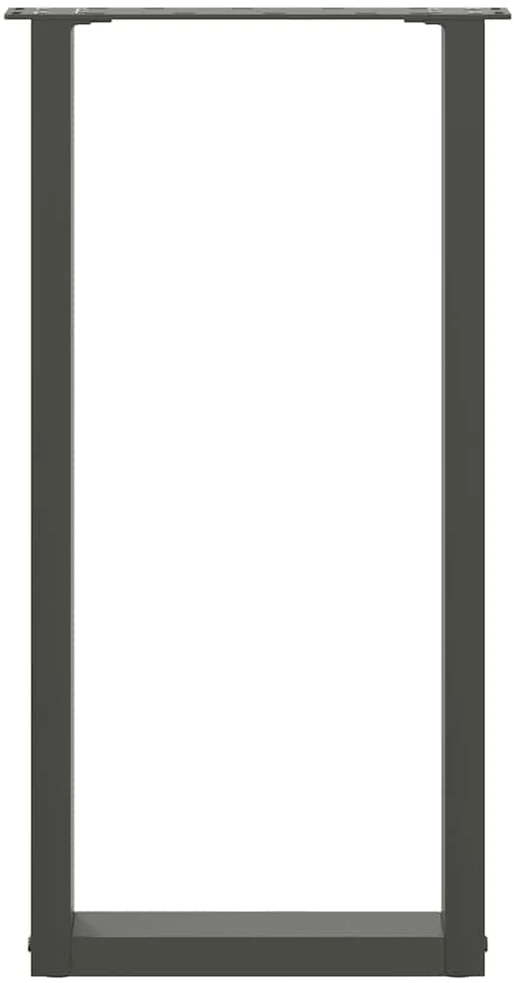 Konsolinio stalo kojelės, U formos, 2 vnt., antracito spalvos, 28x(72-73) cm, plienas