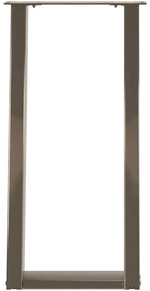 Konsolinio stalo kojelės, U formos, 2 vnt., natūralus plienas, 28x(72-73) cm, plienas