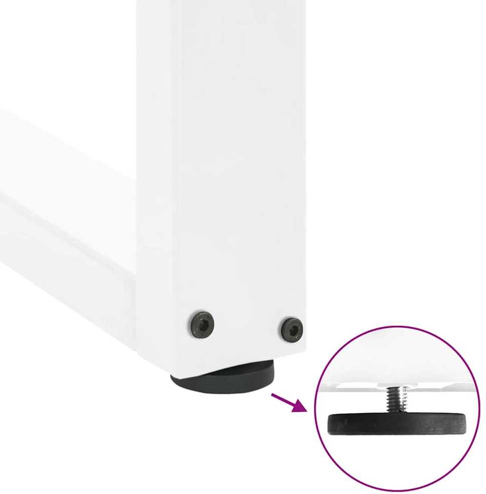 Konsolinio stalo kojelės, U formos, 2 vnt., baltos, 28x(72-73) cm, plienas