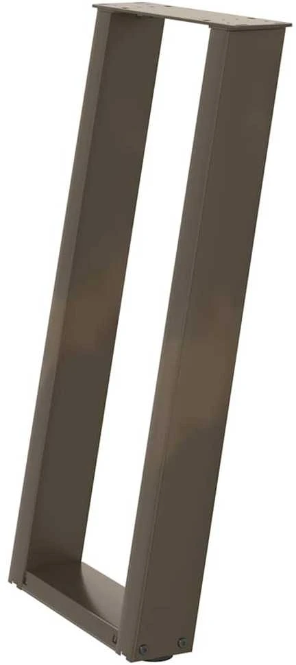 Konsolinio stalo kojelės, U formos, 2 vnt., natūralus plienas, 28x(72-73) cm, plienas