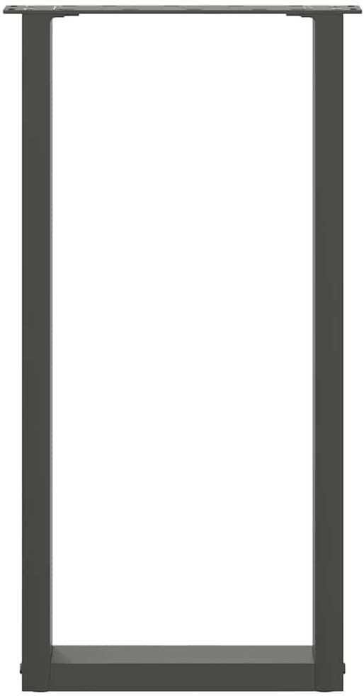 Konsolinio stalo kojelės, U formos, 2 vnt., antracito spalvos, 28x(72-73) cm, plienas