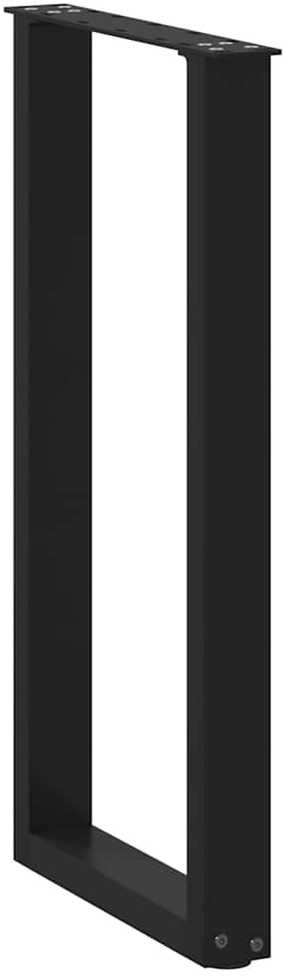 Konsolinio stalo kojelės, U formos, 2 vnt., juodos, 28x(72-73) cm, plienas