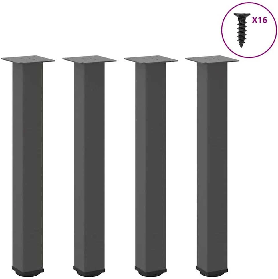 Konsolinio stalo kojos, 4 vnt., antracito spalvos, 72-74 cm, plienas