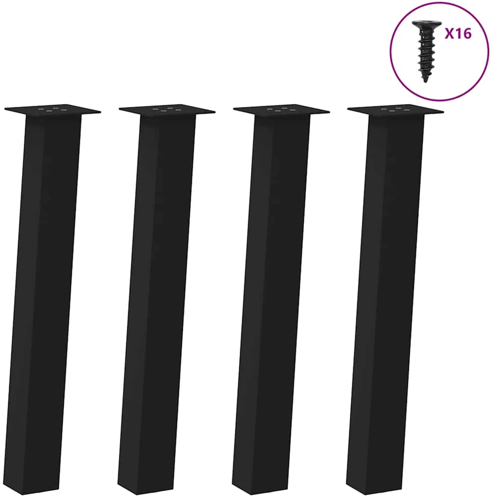 Konsolinio stalo kojos, 4 vnt., juodos, 72 cm, plienas