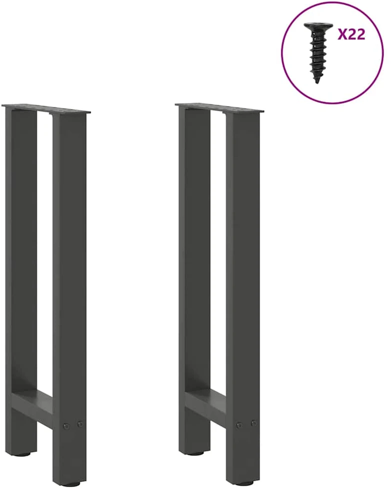 Kavos staliuko kojelės, antracito, 2 vnt., 38x(72-73)cm
