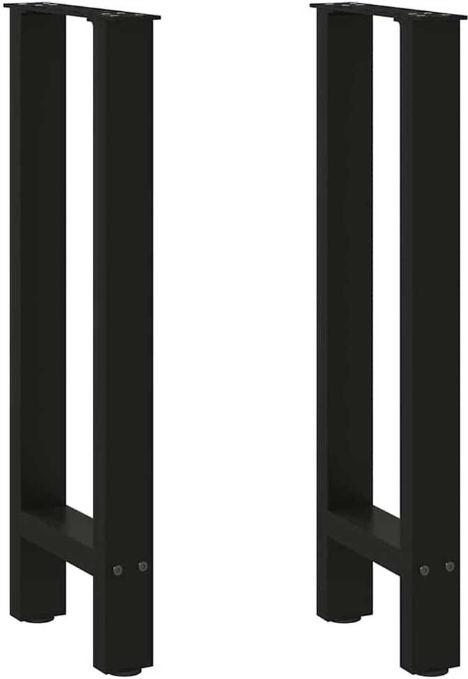 Kavos staliuko kojelės, juoda, 2 vnt., 38x(72-73)cm, plienas