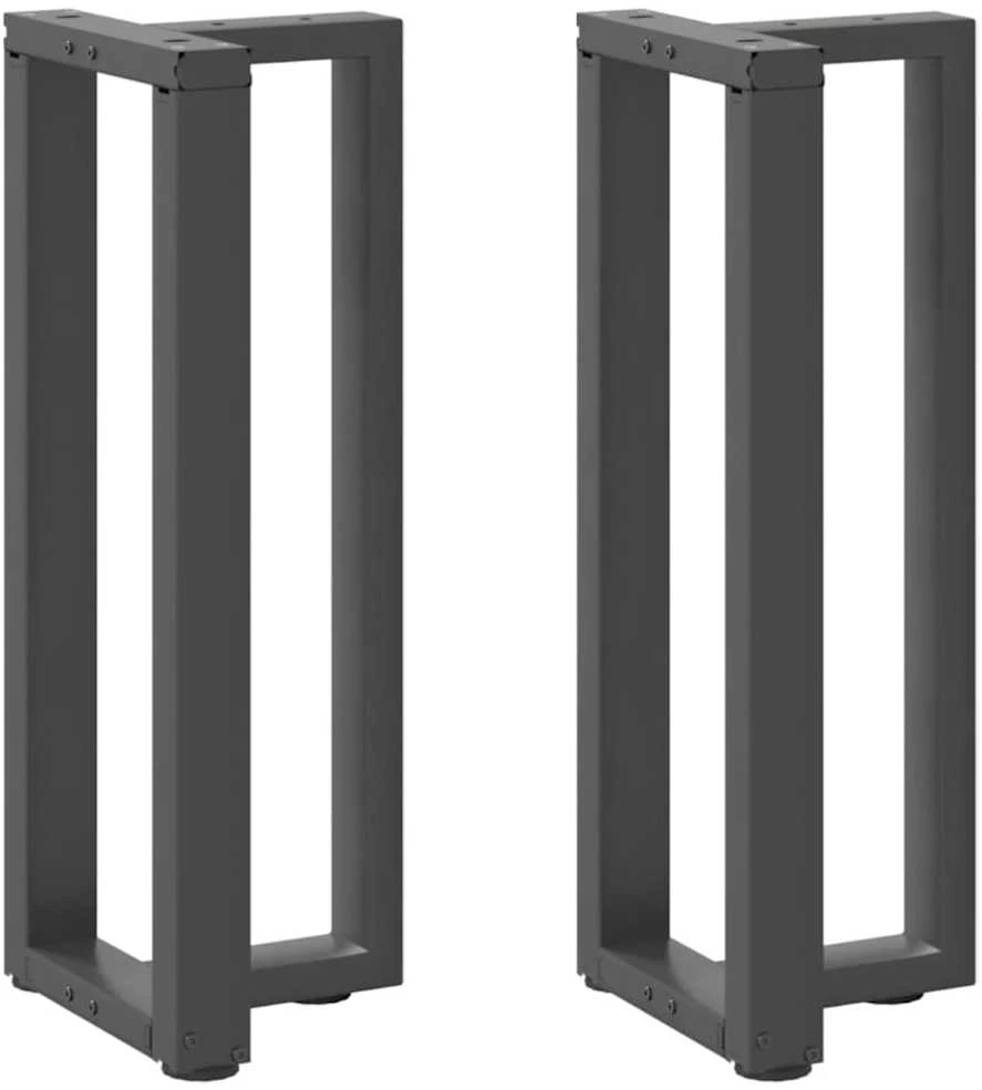 Konsolinio stalo kojos, T formos, 2 vnt., antracito spalvos, 25x28x(72-73) cm, plienas
