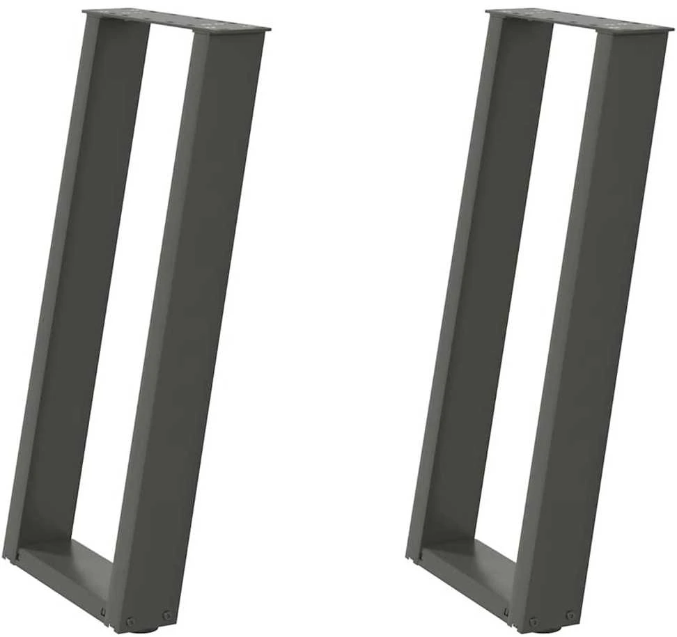 Konsolinio stalo kojos, U formos, 2 vnt., antracito spalvos, 38x(72-73) cm, plienas