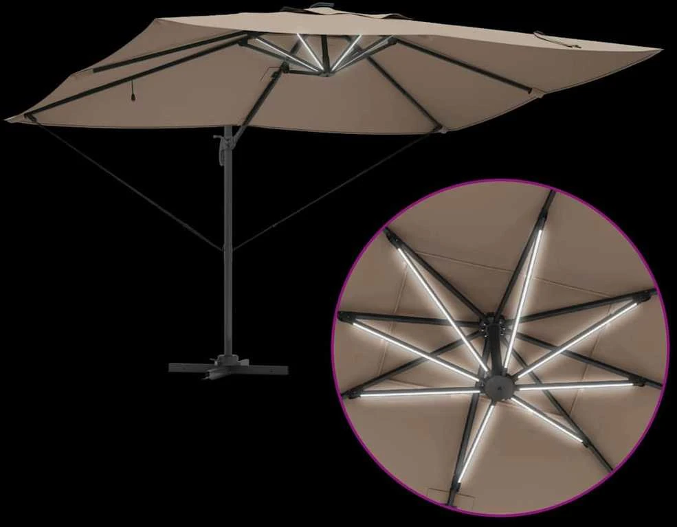 Skėtis nuo saulės 352 x 251 x 265 cm Poliesteris ir aliuminis