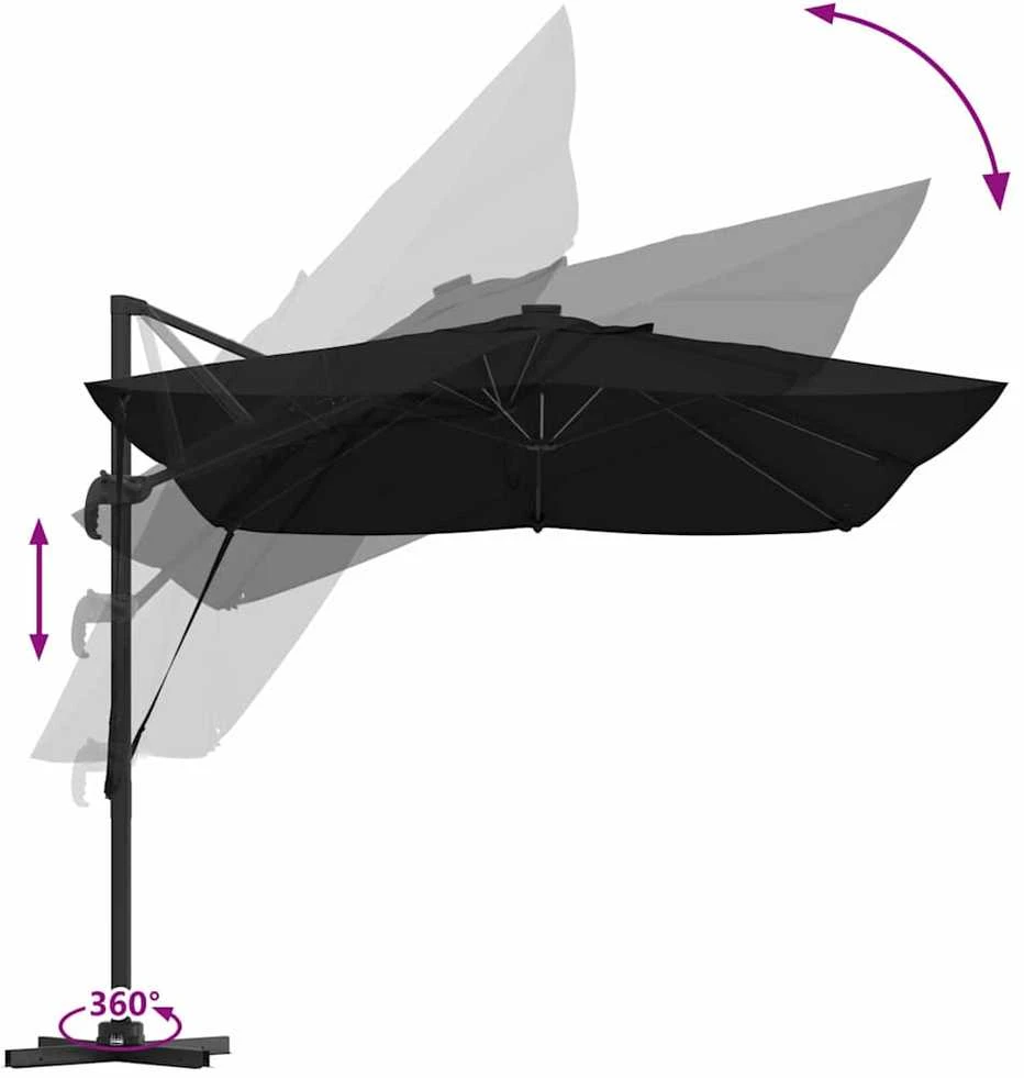 Skėtis nuo saulės 352 x 251 x 265 cm Poliesteris ir aliuminis