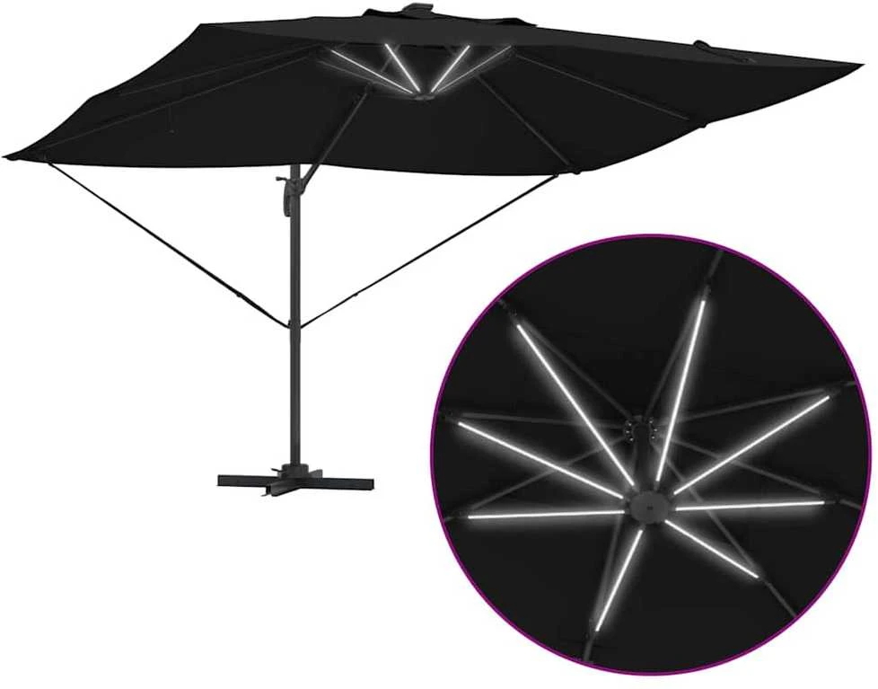 Skėtis nuo saulės 352 x 251 x 265 cm Poliesteris ir aliuminis