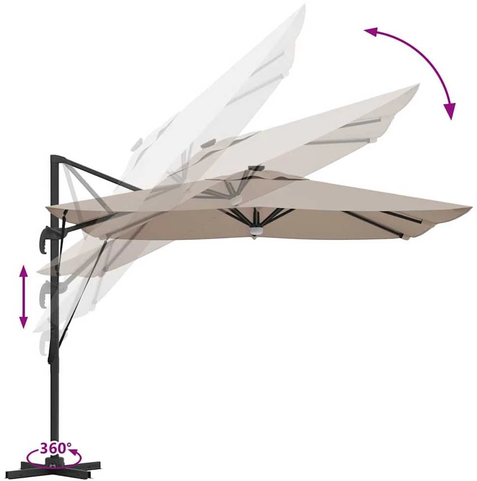 Roma Parasol 286 x 284 x 270 cm Aliuminis ir poliesteris