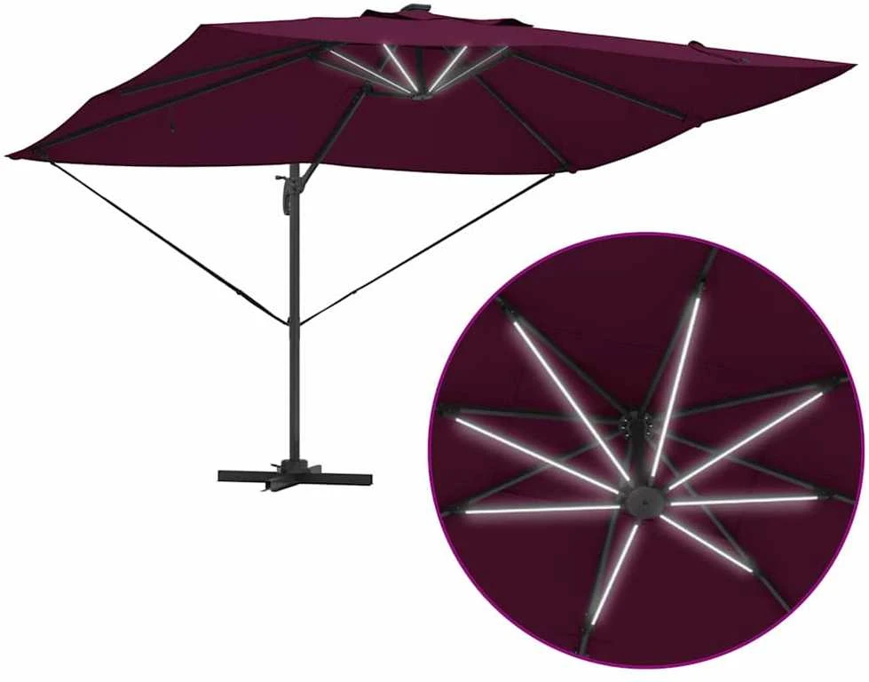 Skėtis nuo saulės 352 x 251 x 265 cm Poliesteris ir aliuminis