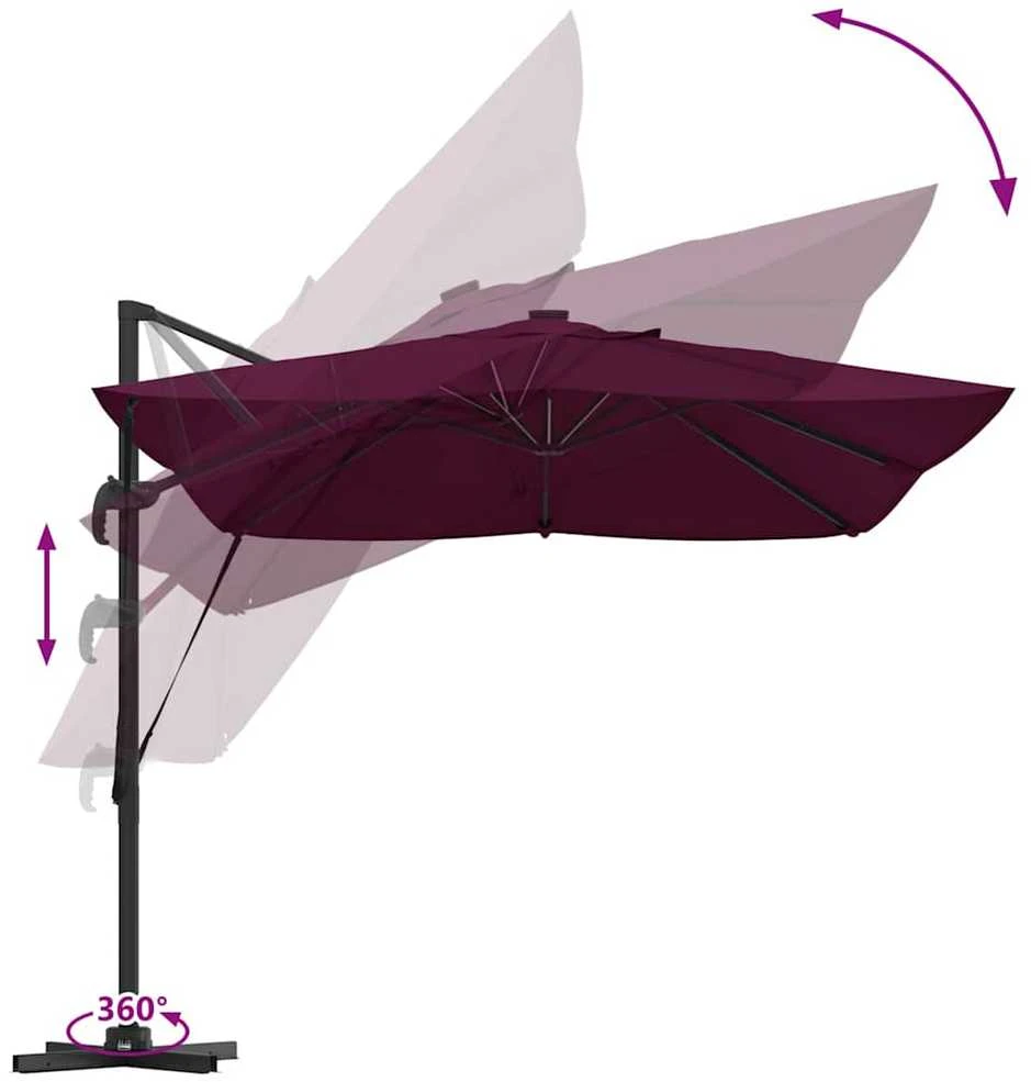 Skėtis nuo saulės 352 x 251 x 265 cm Poliesteris ir aliuminis